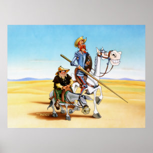 DON QUIXOTE & SANCHO - CANVAS PRINT POSTER