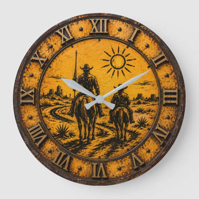 Don Quixote & Sancho Panza Große Wanduhr (Vorderseite)