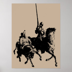 Don Quixote und Sancho Panza Poster