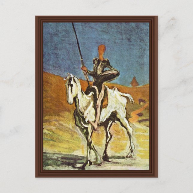 Don Quixote und Sancho Panza von Daumier Honoré (B Postkarte (Vorderseite)