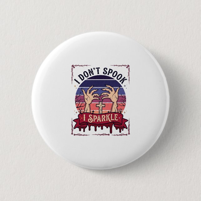 Don Spook Sparkle Zombie Hände Halloween Blut_1 Button (Vorderseite)