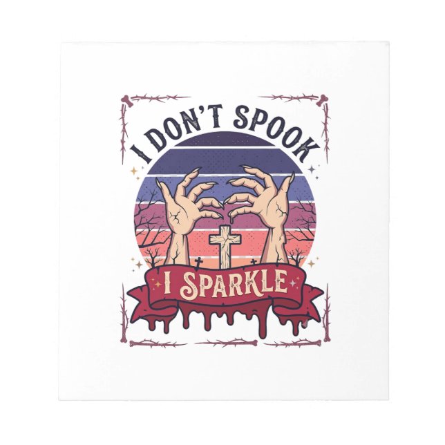 Don Spook Sparkle Zombie Hände Halloween Blut_1 Notizblock (Vorderseite)