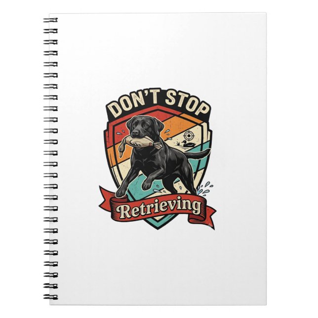 Don Stop Retrieving Black Labrador Hund Ente Retro Notizblock (Vorderseite)