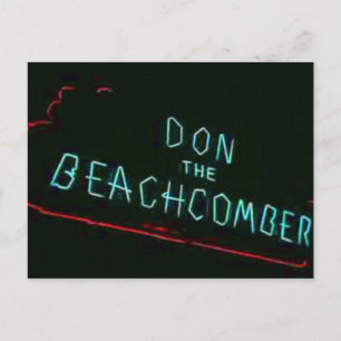 Don The Beachcomber, Vintage Chicago Neon Post Car Postkarte
