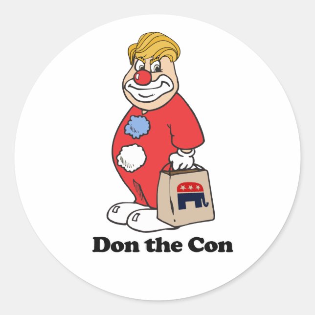 Don the con — Anti-Trump-Design - - Politisch -.p Runder Aufkleber (Vorderseite)