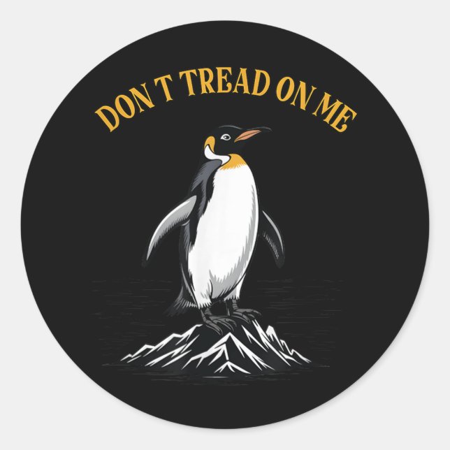 Don Tree auf Pinguinen, Steuern Penguin Funny Meme Runder Aufkleber (Vorderseite)