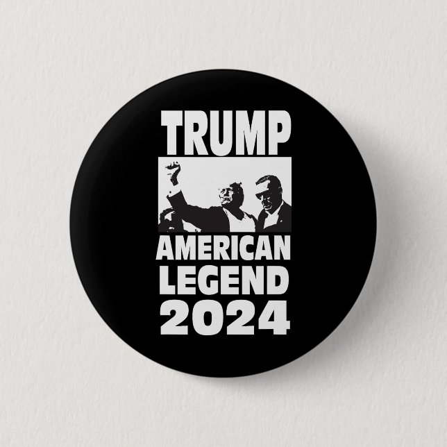 Don Trump 2024 - Bulletproof Never ergeben Legend Button (Vorderseite)