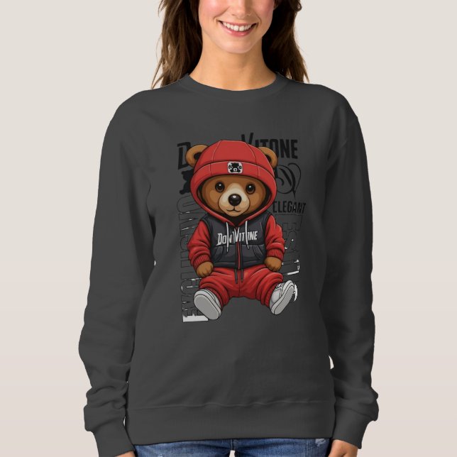 Don Vitone – Roter Teddy King Vitotone Bär – Roter Sweatshirt (Vorderseite)