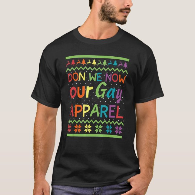Don We now Gay Weihnachts-Privileg Apparel LGBTQ R T-Shirt (Vorderseite)
