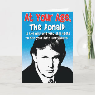 Donald Birth Certificate Funny Birthday Card Karte