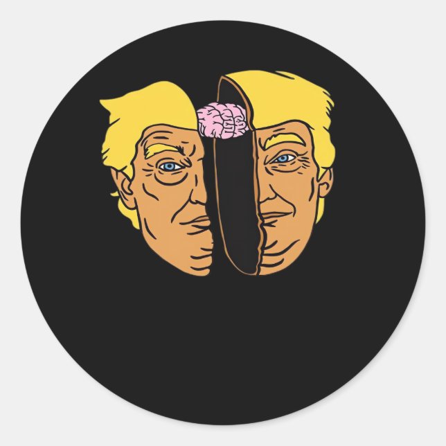 Donald Brain Trumpkin Artwork Runder Aufkleber (Vorderseite)