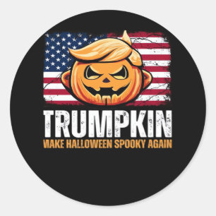 Donald Halloween - Trumpkin macht Halloween Spooky Runder Aufkleber