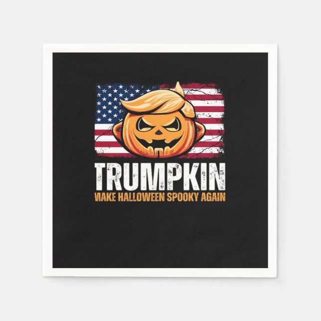 Donald Halloween - Trumpkin macht Halloween Spooky Serviette (Vorderseite)