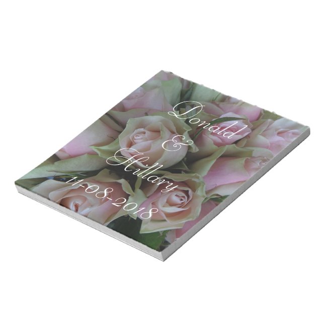 Donald & Hillary Wedding Date Bridal Vielen Dank Notizblock (Rotiert)