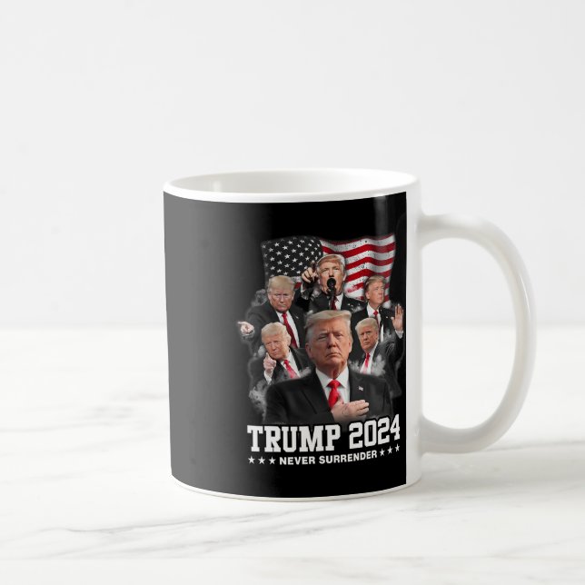 Donald J Trump 2024 Nie übergeben 1 Kaffeetasse (Rechts)
