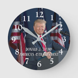 Donald J. Trump 45. Präsident Keepake Runde Wanduhr