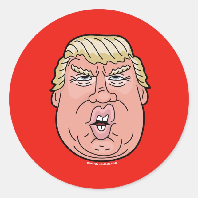 Donald J. Trump Cartoon Face Sticker (Vorderseite)