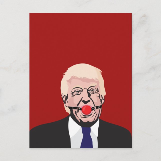 Donald J. Trump mit rotem Gag - DIY Postkarte (Vorderseite)