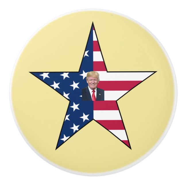Donald J. Trump~ Präsident~ US-Flagge~ Star ~ MAGA Keramikknauf (Vorderseite)