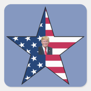 Donald J. Trump~ Präsident~US-Flagge ~Star ~ MAGA Quadratischer Aufkleber