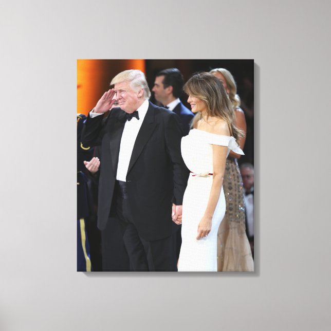 Donald & Melania Trump bei der Amtseinführung Leinwanddruck (Vorderseite)
