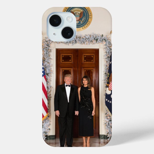 Donald & Melania Trumps Weihnachtsweißhaus Case-Mate iPhone Hülle (Rückseite)