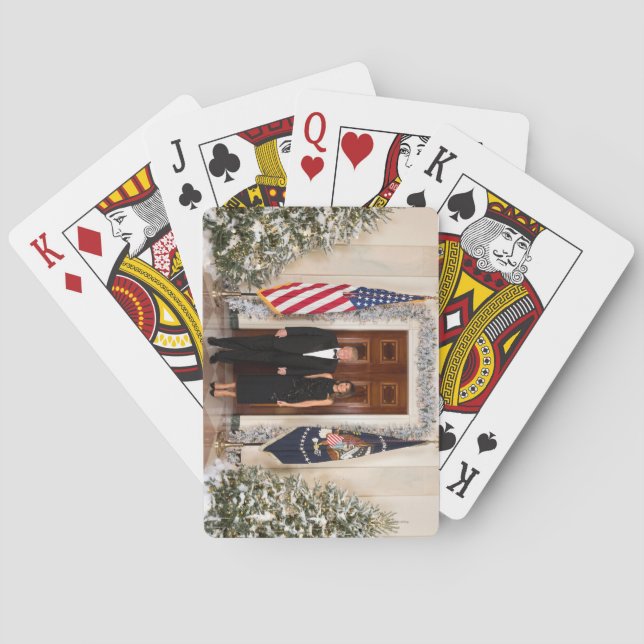 Donald & Melania Trumps Weihnachtsweißhaus Spielkarten (Rückseite)