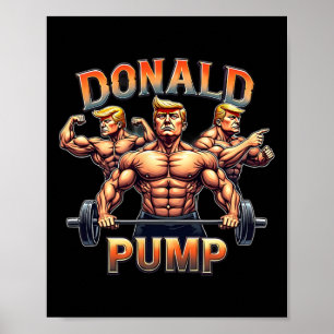 Donald Pump Lustiger Muskel Fitnessstudio Meme Poster