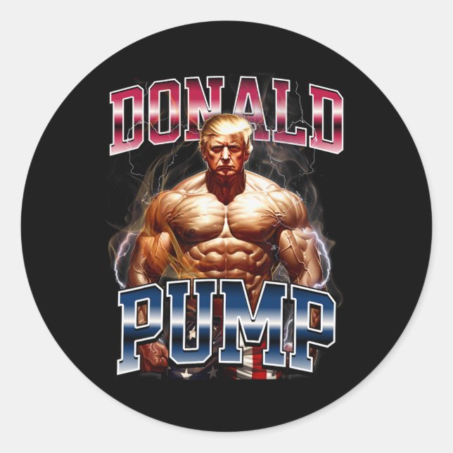 Donald Pump Meme Funny Runder Aufkleber (Vorderseite)