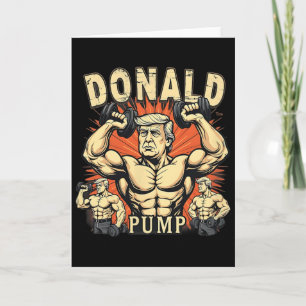 Donald Pump Trump Bodybuilding Lustig Retro Gym Me Karte