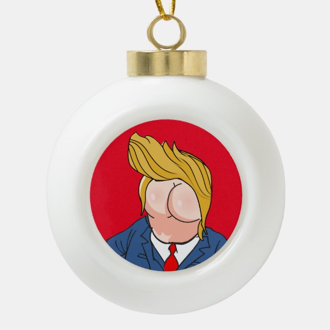 Donald Rump Anti Trump Keramik Kugel-Ornament (Vorderseite)