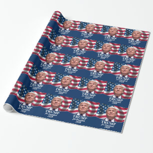 Donald Trump 2020 - Die amerikanische Flagge schwä Geschenkpapier