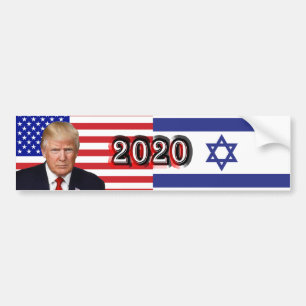 Donald Trump 2020 - US/Israel-Flaggen Autoaufkleber