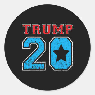 Donald Trump 2020 Wahl Vintage-Fußballtrikot Runder Aufkleber