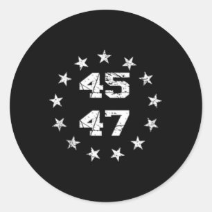 Donald Trump 2024 45 47 Amerikanische Flagge 4. Ju Runder Aufkleber
