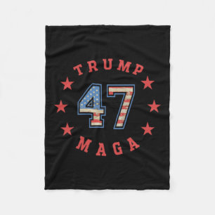 Donald Trump 2024 45 47 Mega Vintage amerikanische Fleecedecke