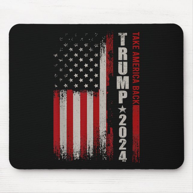 Donald Trump 2024: Amerikas Fahne zurücknehmen Mousepad (Vorne)