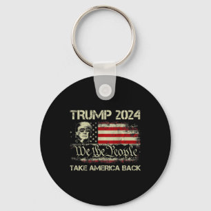 Donald Trump 2024: Amerikas Fahne zurücknehmen Schlüsselanhänger