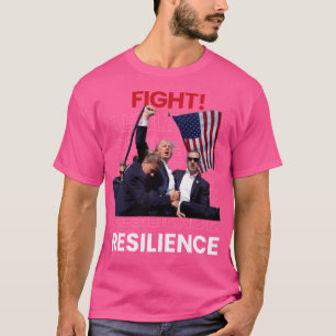 Donald Trump 2024: Fist Raise Fight Resilience Whi T-Shirt