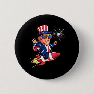 Donald Trump 2024 Glückwunsch 4. Juli Trump Amerik Button