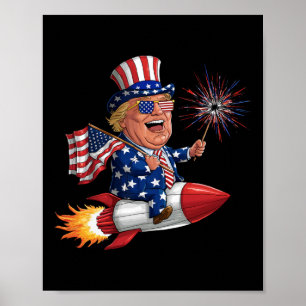 Donald Trump 2024 Glückwunsch 4. Juli Trump Amerik Poster