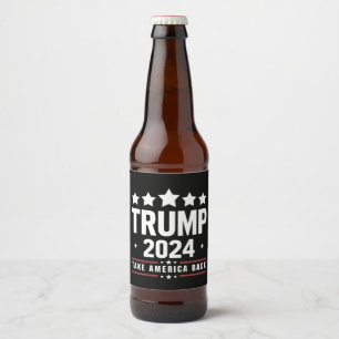 Donald Trump 2024 Holt Amerika zurück Wahl  Bierflaschenetikett