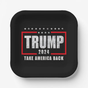 Donald Trump 2024 Holt Amerika zurück Wahl Pappteller