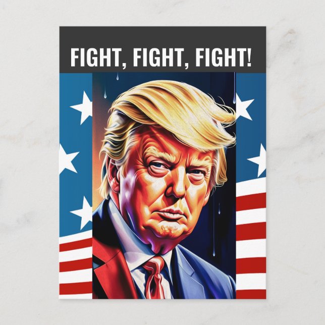 DONALD TRUMP 2024 KAMPF, KAMPF gegen Postkarten (Vorderseite)