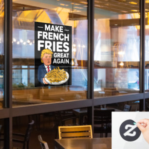 Donald Trump 2024 Mach die Pommes Frites wieder gr Fensteraufkleber