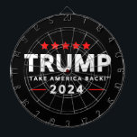 Donald Trump 2024 nimmt Amerika zurück Dartscheibe<br><div class="desc">Donald Trump 2024 nimmt die Wahlen in Amerika zurück</div>
