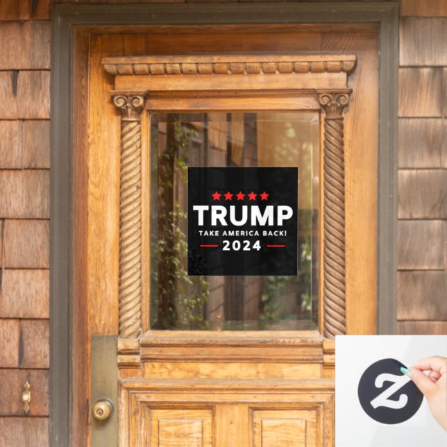 Donald Trump 2024 nimmt Amerika zurück Fensteraufkleber (Haustür)