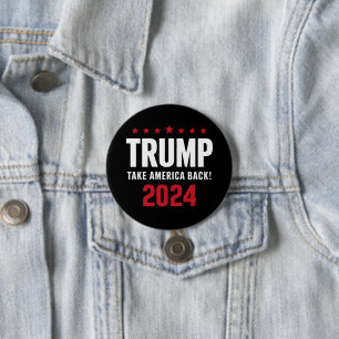 Donald Trump 2024 nimmt die Wahlen in Amerika zurü Button
