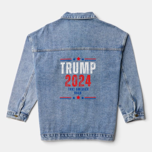 Donald Trump 2024 nimmt die Wahlen in Amerika zurü Jeansjacke (Rückseite)