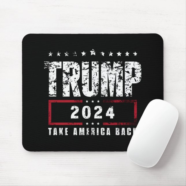 Donald Trump 2024 nimmt die Wahlen in Amerika zurü Mousepad (Mit Mouse)